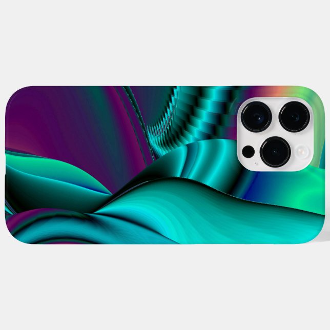 Coques Case-Mate iPhone Arc-en-ciel métallique Abstrait futuriste (Verso (horizontal))