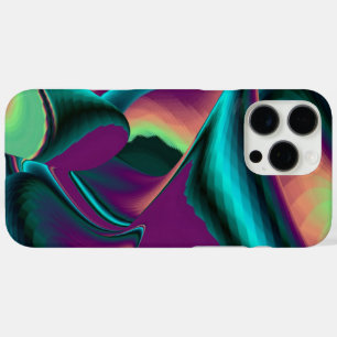 Coques iPhone 16 Pro Max Arc-en-ciel métallique Abstrait futuriste