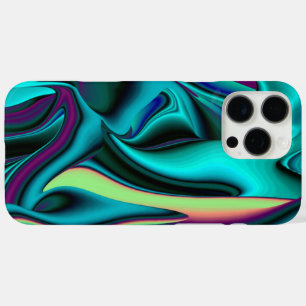 Coques iPhone 16 Pro Max Arc-en-ciel métallique Abstrait futuriste