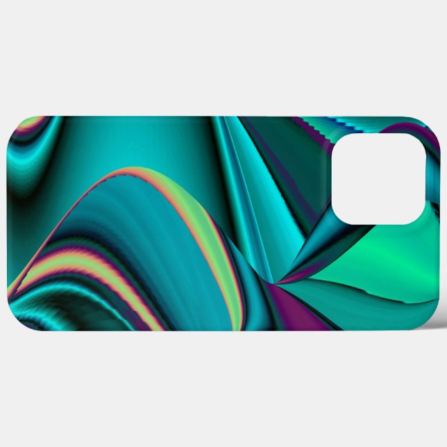 Coques Case-Mate iPhone Arc-en-ciel métallique Abstrait futuriste (Verso (horizontal))