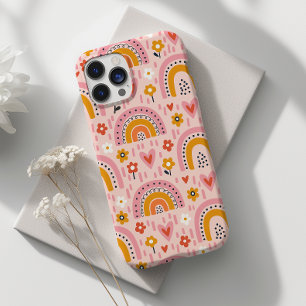 Coque Pour Pour iPhone 14 Pro Max Arc-en-ciel mignon et fleurs colorées