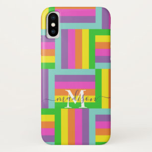 Case-Mate iPhone Case Arc-en-ciel moderne Abstrait Nom de script Monogra