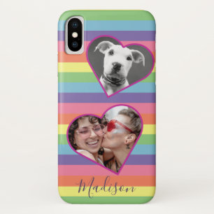 Case-Mate iPhone Case Arc-en-ciel moderne Nom du script de photo Monogra