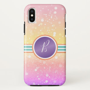 Case-Mate iPhone Case Arc-en-ciel Ombré Monogramme Brillant Glamour