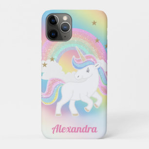 Case-Mate iPhone Case Arc-en-ciel Pailleté Mignon et Licorne avec Nom Pe