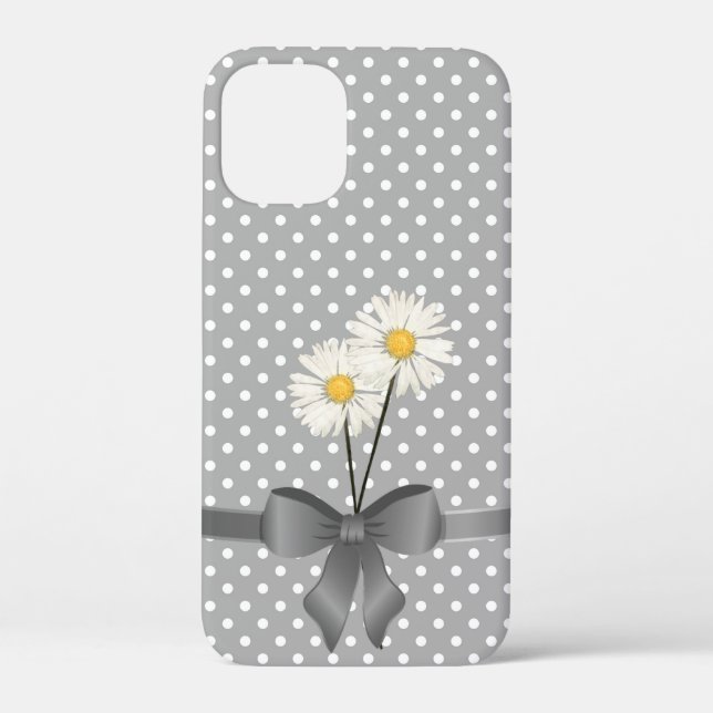 Coques Case-Mate iPhone arc gris et marguerites sur pois (Verso)