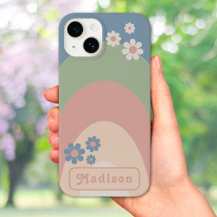 Coque Pour iPhone 14 Arche Rétro Années 70 Pastel avec Nom