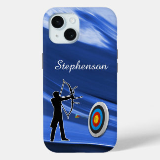 Coque Pour iPhone 15 Archery - Archer Silhouette and target Personalize