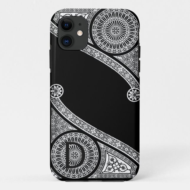 Coques Case-Mate iPhone ARCHITECTURE DE RENAISSANCE Monogramme noir blanc (Dos)