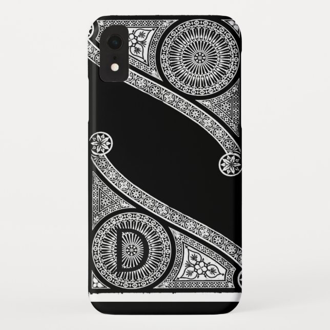 Coques Case-Mate iPhone ARCHITECTURE DE RENAISSANCE Monogramme noir blanc (Dos)