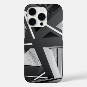 Coques iPhone 16 Pro Architecture géométrique en noir et blanc - Gras M