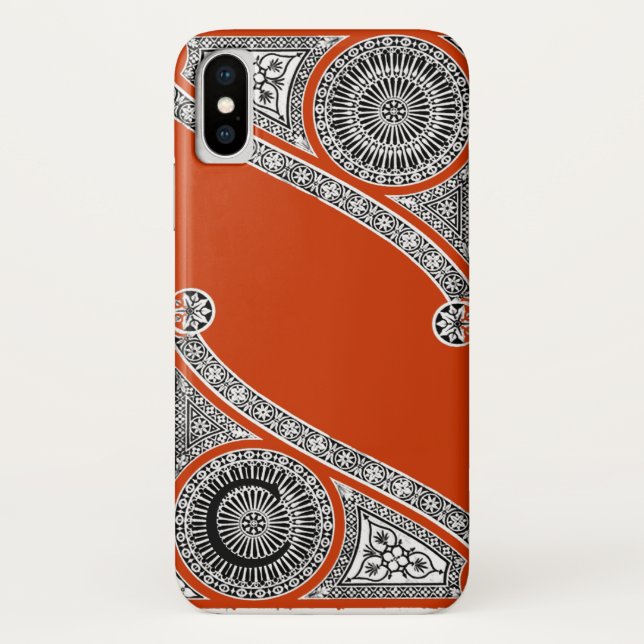Coques Case-Mate iPhone ARCHITECTURE RENAISSANCE Monogramme rouge orange (Dos)