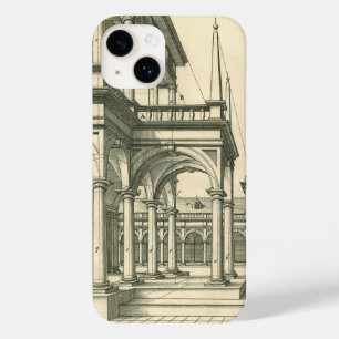 Coque Pour iPhone 14 Architecture vintage, Cour romaine avec Colonnes