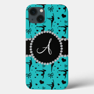 Coques Pour iPhone Arcs de coeurs de gymnastique de turquoise de