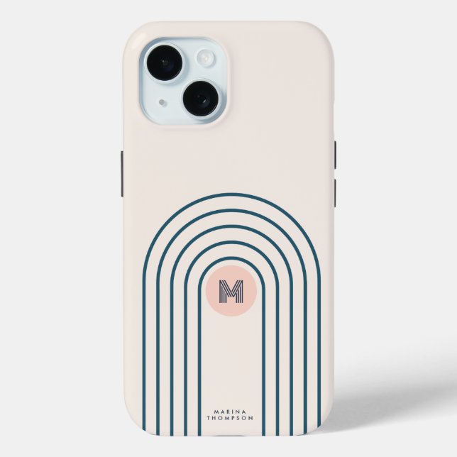 Coques Case-Mate iPhone Arcs de lignes géométriques Abstraites Pastel (Verso)