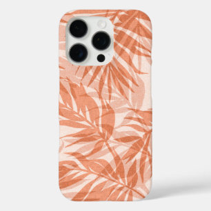 Coques iPhone 16 Pro Areca Palms Hawaiian Tropical Vintage Peach