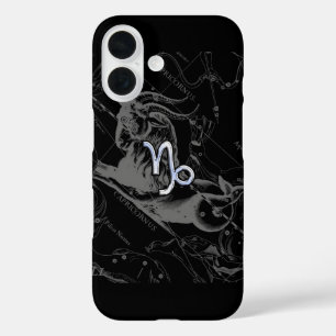 Coques iPhone 16 Argent Chrome comme Capricorne signe Zodiac Heveli