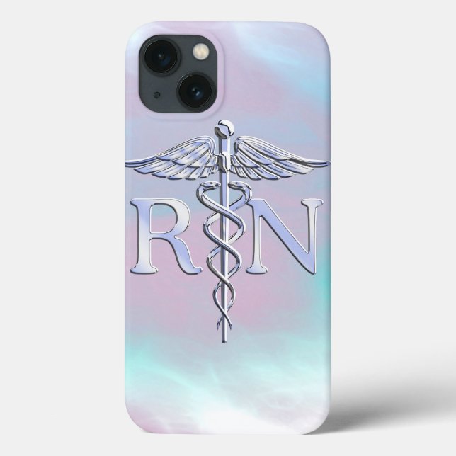 Coques Case-Mate iPhone Argent comme RN Caduceus Médicale Mère Pearl (Verso)