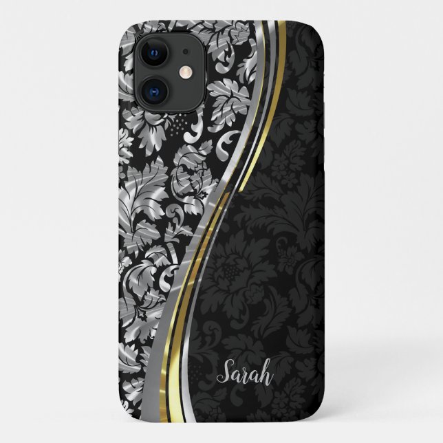Coques Case-Mate iPhone Argent Et Noir (Dos)