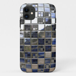 Etui iPhone Case-Mate Argent et quelques miroirs bleus de boule de disco