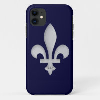 Argent Fleur-De-Lys sur le cas de Coque-Compagnon