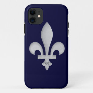 Etui iPhone Case-Mate Argent Fleur-De-Lys sur le cas de Coque-Compagnon