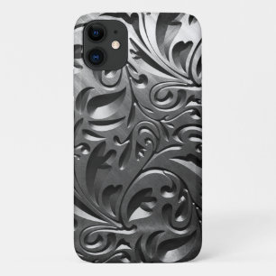 Case-Mate iPhone Case Argent métal gravé look abstrait gris acier