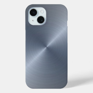 Coque Pour iPhone 15 Argent métallique radial   Personnalisé