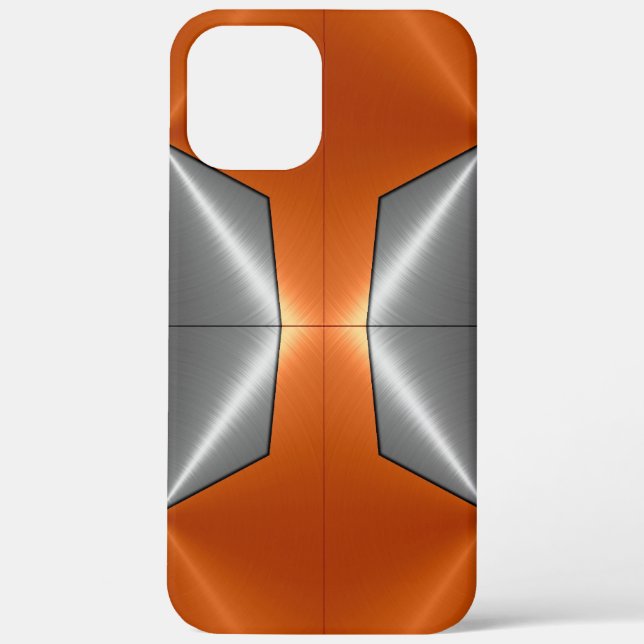 Coques Case-Mate iPhone Argent Orange brillant acier inoxydable métal (Verso)