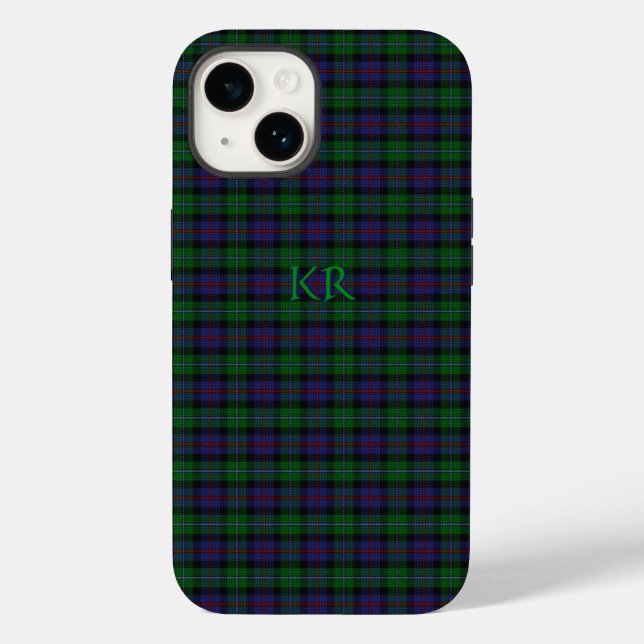 Coques Case-Mate iPhone Argyll District Tartan avec monogramme / nom (Verso)