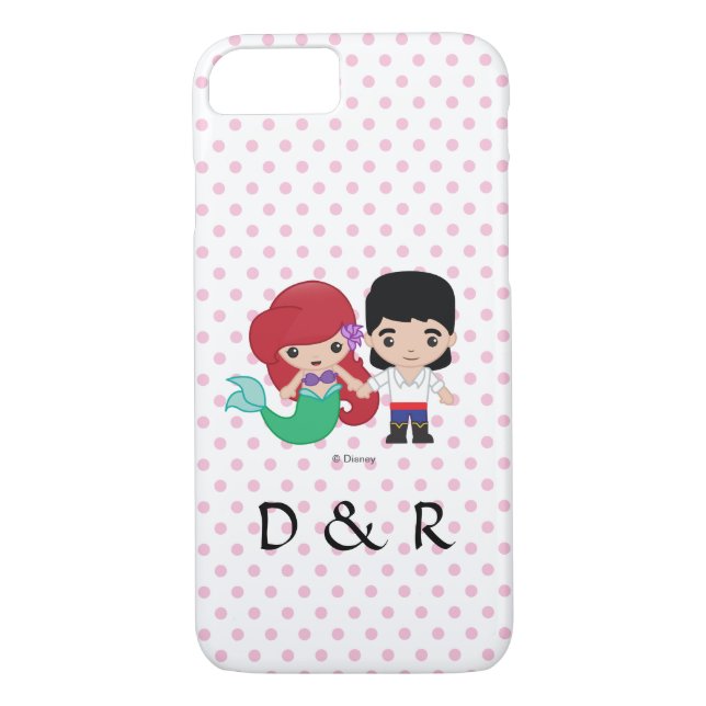 Coques Case-Mate iPhone Ariel et le prince Eric Emoji| Ses initiales (Dos)