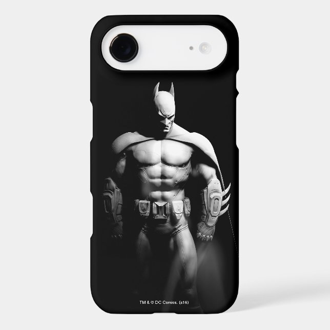 Coques Case-Mate iPhone Arkham | Pose large noir et blanc Batman (Verso)