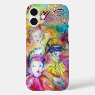 COQUES iPhone 16 PLUS ARLECCHINO PIERO ET COLOMBINA / MONOGRAMME