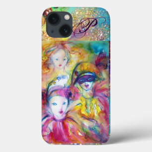 ETUI iPhone 13 ARLECCHINO PIERO ET COLOMBINA / MONOGRAMME