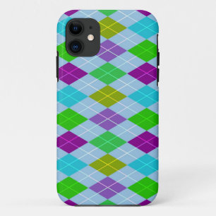 Coque iPhone 11 Arlequin lumineux coloré Motif géométrique