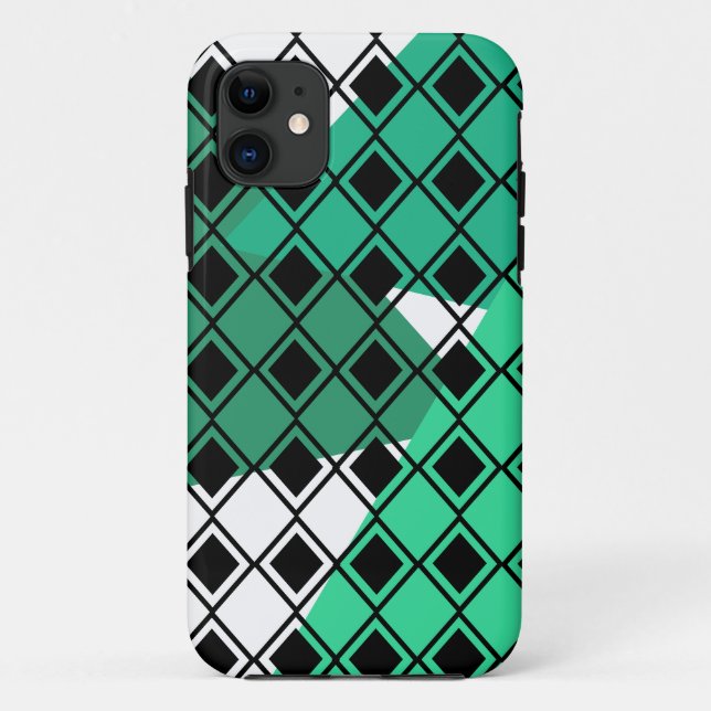 Coques Case-Mate iPhone Arlequin Triangle Vert (Dos)