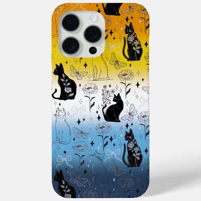Coques Case-Mate iPhone AroAce Agender Pride Chat noir - Mystical Witchy (Verso)
