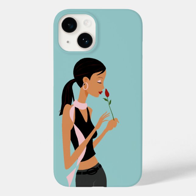 Coques Case-Mate iPhone Arrêtez et sentez l'étui téléphonique Rose (Verso)