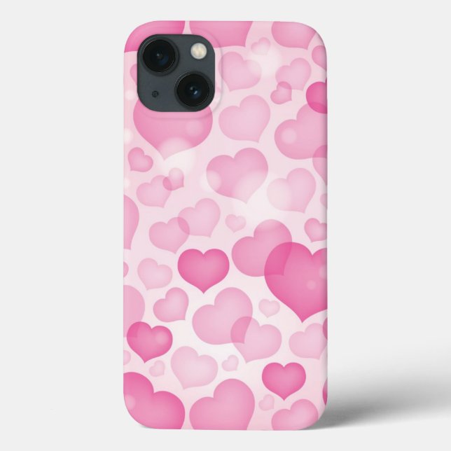 Coques Case-Mate iPhone Arrière - plan avec des coeurs (Verso)
