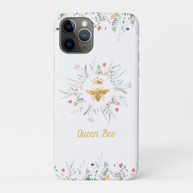 Coques Case-Mate iPhone arrière - plan blanc de la reine fleur sauvage (Dos)
