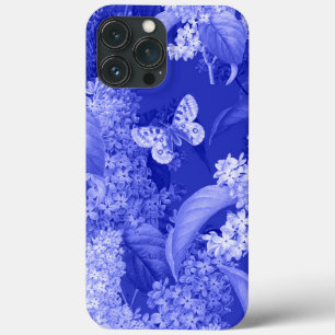 Case-Mate iPhone Case Arrière - plan bleu de fleurs et papillon