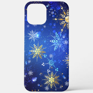 Case-Mate iPhone Case Arrière - plan Bleu XMAS avec des flocons de neige