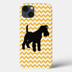 Case-Mate iPhone Case Arrière - plan Chevron Avec Schnauzer Silhouette