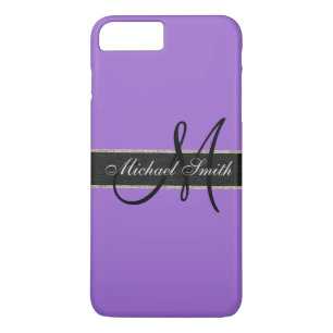 Etui iPhone Case-Mate Arrière - plan couleur de l'améthyste de monogramm