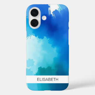 Coque Pour iPhone 16 Arrière - plan d'aquarelle artistique | Votre nom