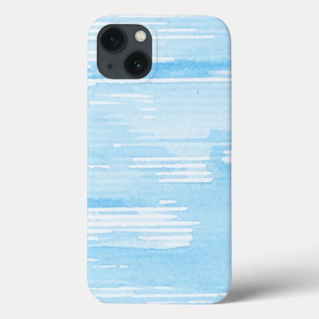 Coques Case-Mate iPhone arrière - plan d'aquarelle bleu Abstrait, texture. (Verso)