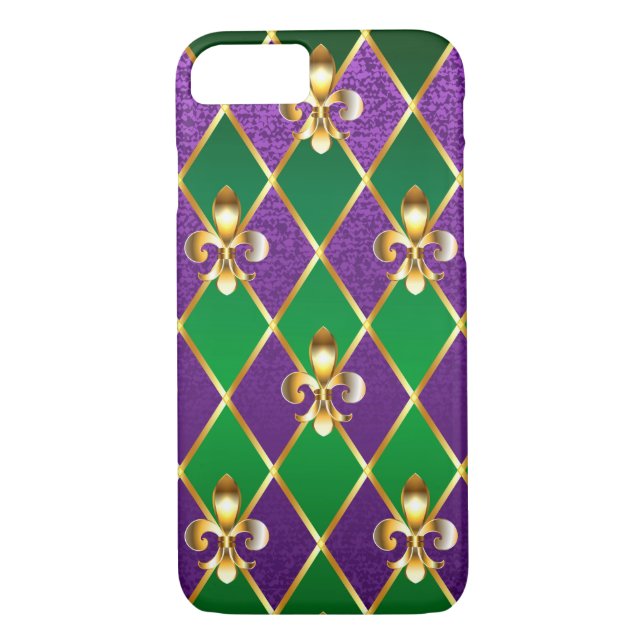 Coques Case-Mate iPhone Arrière - plan de bijoux Mardi Gras (Dos)