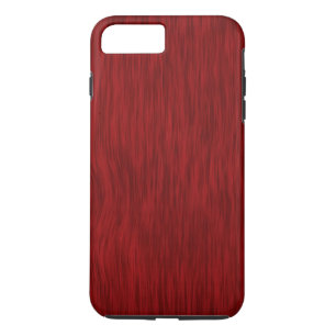 Coque iPhone 8 Plus/7 Plus Arrière - plan de céréales en bois brut - Rouge