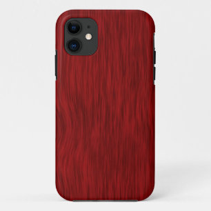 Coques Pour iPhone Arrière - plan de céréales en bois brut - Rouge