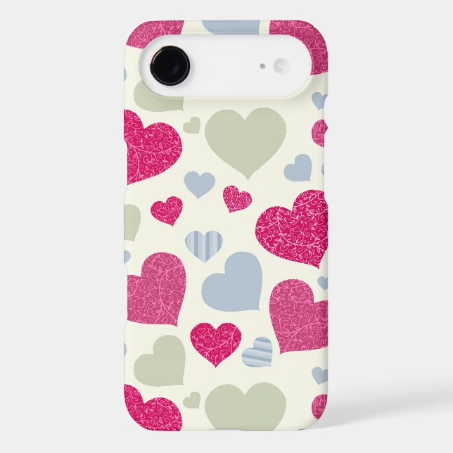 Coques Case-Mate iPhone Arrière - plan de coeurs (Verso)